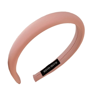 Pink padded sponge headband with handmade silk texture and elegant french style design
