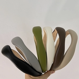 Thick sponge headband in French faux lambskin texture with multiple matte solid colors
