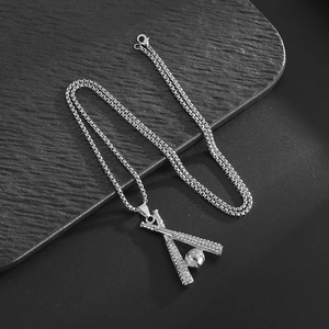 Hip Hop Baseballschläger Kette mit Kristallen und Box-Kette für Herren im Sport-Stil