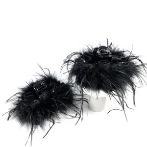 Elegante Pinza per Capelli in Piuma Con Strass Plastica Shark Clip per Donne Ragazze Capelli Folti Acconciatura Quotidiana Accessori