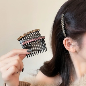 Elegant Korean Style Rhinestone Hair Comb For Women Sparkling Hair Insert Side Comb For Daily Styling Wedding Party Accessory
