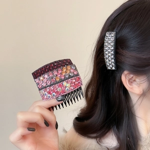 Korean Luxury Rhinestone Hair Comb Elegant Crystal Hair Clip For Women Daily Side Clip Headwear Hair Accessories