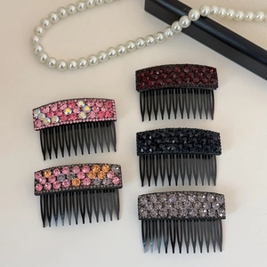 Sparkling rhinestone hair side combs set for women in assorted elegant colors