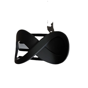 Matte black infinity hair claw clip for elegant updo hairstyles in professional studio shot
