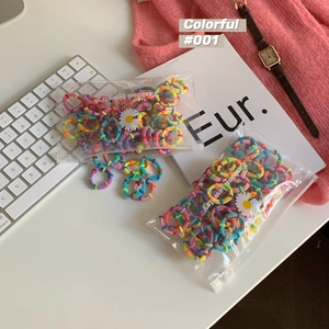 Multicolor Fabric Elastic Hair Ties Korean Style High Stretch Hair Bands For Women Girls Daily Hair Accessories