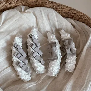 Japanse Zoete Strik Kant Bananen Haarklem Franse Stijl Geplooide Stof Haarspeld Voor Dames Elegante Haaraccessoires