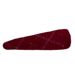 Elegant deep red wool checkered hair clip in a classic triangular BB style for women