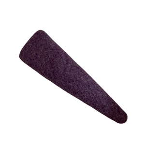 Barrette à cheveux triangulaire BB en tissu violet foncé avec texture laine chic