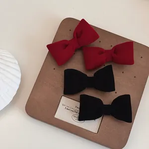 Fermaglio per Capelli con Fiocco in Velluto Retro Francese Elegante Lega di Tessuto a Becco d'Anatra Accessori Moda Donna