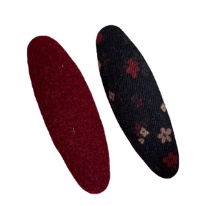 Lot de barrettes à cheveux ovales vintage en feutre et motif floral rétro