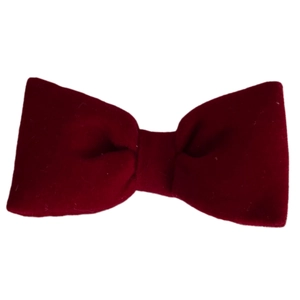 Fermaglio per capelli con fiocco di velluto rosso scuro vintage francese elegante