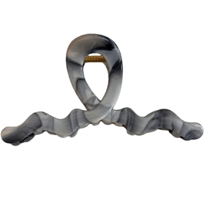 Elegant smokey grey marble ink pattern hair claw clip for women's updo hairstyles
