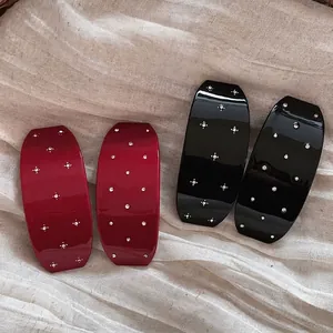 Pince à Cheveux Élégante en Résine et Alliage Avec Strass Motif Étoile pour Femme Accessoires Cheveux Mode Style Coréen