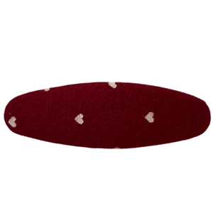Red knit heart pattern BB hair clip for women with sweet New Year aesthetic style