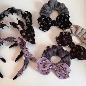 Korean Style Double Layer Bow Headband Vintage Paisley Pattern Hair Ties Elegant Anti-slip Toothed Hairband Accessories For Women