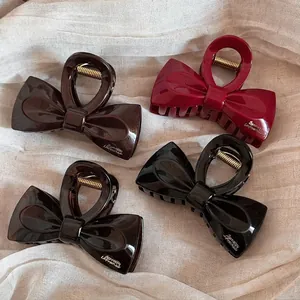 Élégante Pince à Cheveux Nœud en Résine Style Coréen pour Femmes Pince à Cheveux Grande Brillante Accessoires de Cheveux