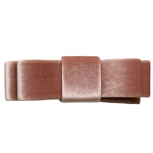 Elegant multi-layer velvet bow hair clip in dusty rose pink with French vintage style