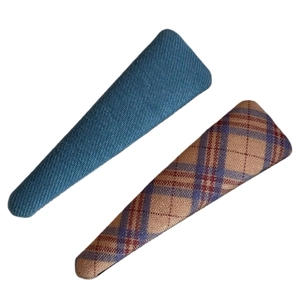 Elegant set of two fabric plaid and solid teal BB hair clips for minimalist styling