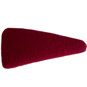 Elegant red fabric triangular hair clip with premium matte felt finish for women