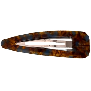 Acetate teardrop hair clip with tortoiseshell pattern and handmade metal spring BB clip