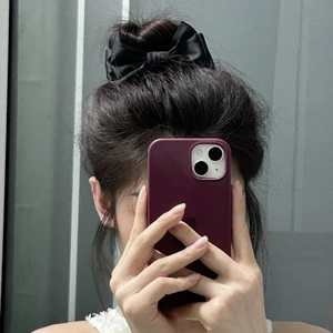 Grande Pince à Cheveux Nœud en Satin Noir pour Femmes Élégante Épingle à Cheveux Ruban pour Coiffure Chignon Style Coréen Doux Accessoires de Cheveux