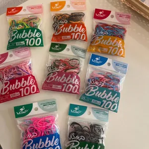 100-piece set of high-elastic candy color hair ties made of eco-friendly PU material