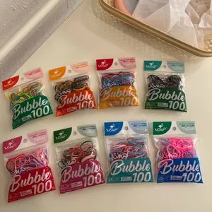 Set of 800 basic elastic hair ties in colorful candy tones and high stretch PU material