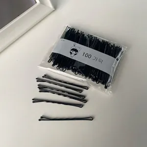 Minimalist Black Metal Bobby Pins For Women Girls Wave Shape Wavy Hair Clips Simple Basic Styling Hair Accessories