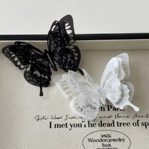 Korean Style 3D Stereoscopic Butterfly Hair Clip For Women Sweet Hollow Layered Glitter Duckbill Clip Hair Accessories
