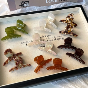 Mini Pince à Cheveux en Acétate Vintage Français pour Femme Fait Main Élégante Pince Requin Petite Accessoires de Coiffure