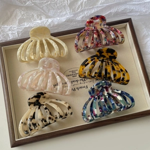 Lot de 6 pinces à cheveux en acétate haut de gamme aux motifs marbrés et écaille de tortue