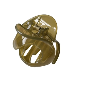 Pince à cheveux translucide vert olive au design élégant pour coiffure en queue de cheval