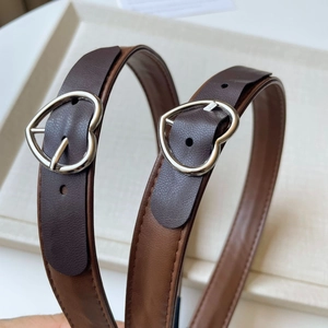 Brown leather headbands with silver heart buckle design for daily women's styling