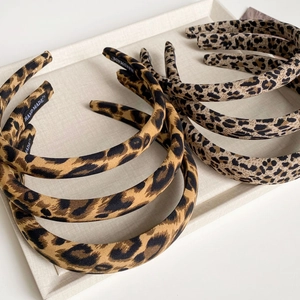 Vintage Leopard Print Cloth Wrapped Handmade Headband For Women Fashion Hair Hoop Retro Design Soft Fabric Hair Accessories