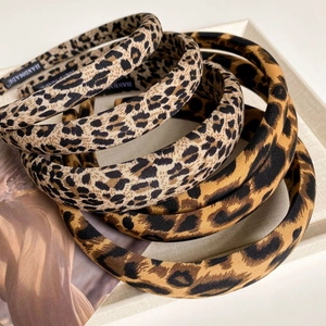 Handmade leopard print wide headbands for women with various stylish animal patterns