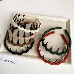 Sweet Yarn Wrapped Wave Headband With Anti-Slip Teeth Geometric Spikes Hair Hoop Fashion Hair Accessories For Women