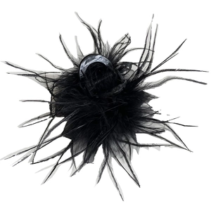Elegant black ostrich feather hair claw clip for women featuring a minimalist shark clip design