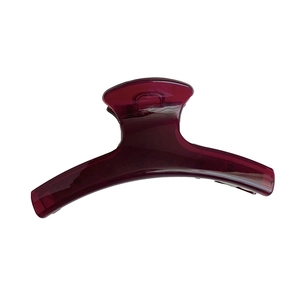 Elegante pinza per capelli viola scuro traslucida in resina dal design minimalista