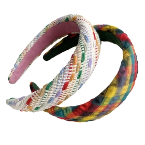 Chunky woven colorful headband with thick padded design for a sweet high cranial top look