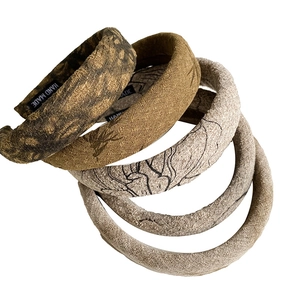 Handmade wide fabric headbands with elegant ink prints and retro Chinese style patterns