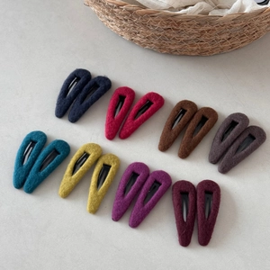 Barrettes à cheveux goutte d'eau en velours 8 couleurs pour coiffures d'hiver