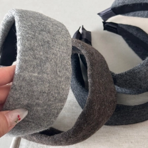 Detailed close-up showing soft knitted texture and non-slip lining of thick headbands
