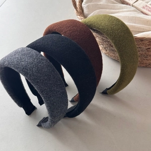 Padded wool felt headbands in earthy tones with non-slip grip for autumn winter style