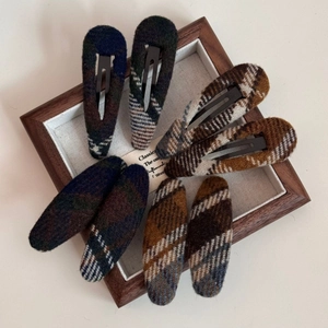 Lot de barrettes à cheveux rétro en tissu écossais coloré pour femmes et filles