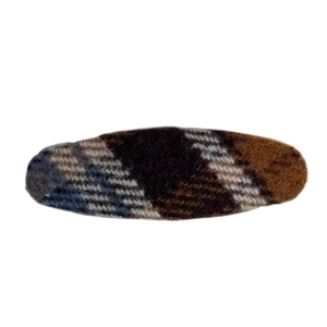 Barrette BB en laine à carreaux aux couleurs d'automne bleu foncé et marron café