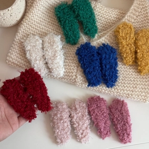 Chic autumn winter faux fur hair clips in various colors for elegant hair styling