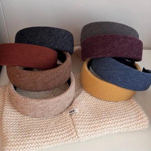 Minimalist wide fabric headband collection in autumn colors for volume and style