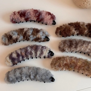 Fermagli per capelli a banana in peluche colorati per acconciature invernali