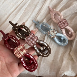 Pinces à cheveux lapin mignonnes en quatre couleurs avec oursons élégants pour femme