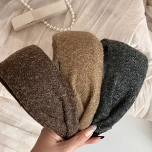Serre-tête Large en Peluche Mohair pour Femmes Style Coréen Automne Hiver Bandeau en Tissu Épaissi Accessoire de Lavage du Visage